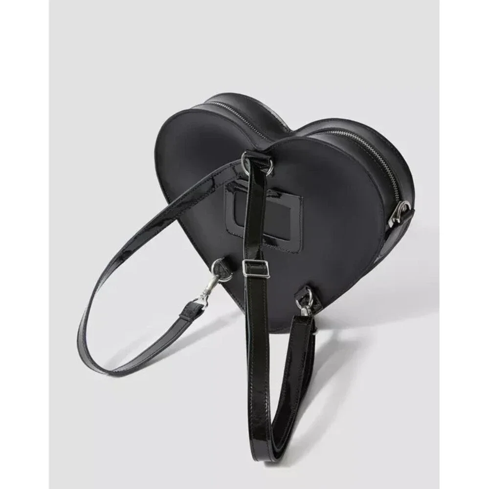 Dr. Martens Heart Shaped Backpack Women's Black Leather Adjustable Strap UPS630